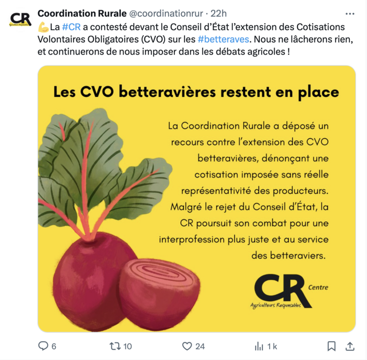 betteraves rouges Coordination rurale