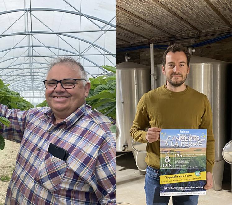 Bertrand Roucou et Martin Ebersbach sont les premiers agriculteurs de la Somme à recevoir Concerts à la ferme.