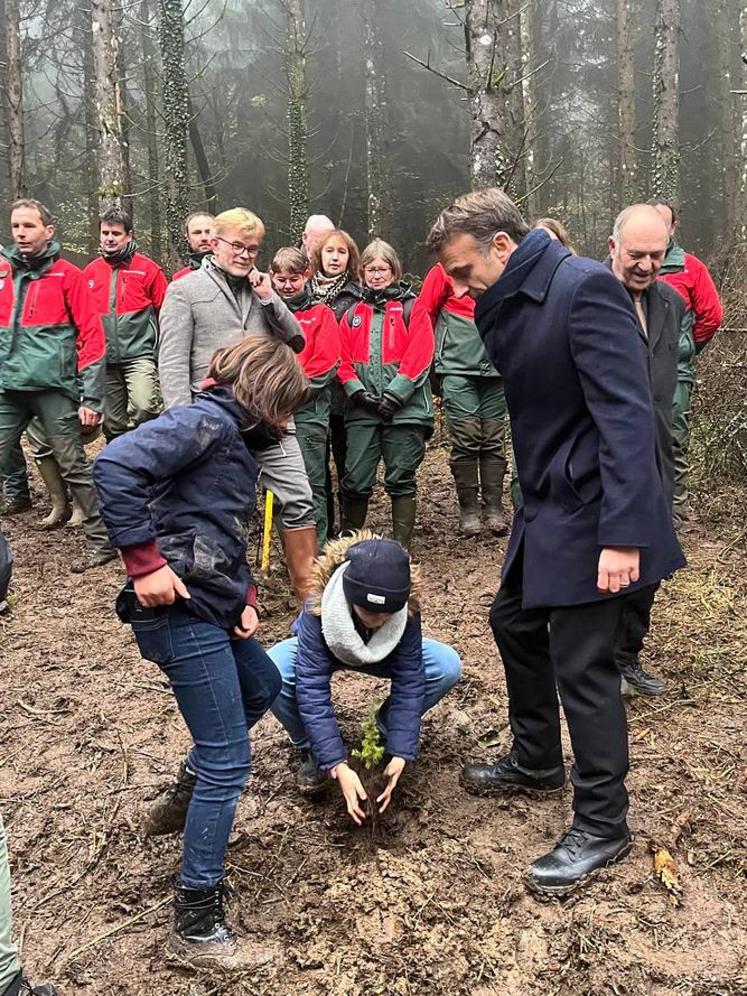 plantation arbres Emmanuel Macron