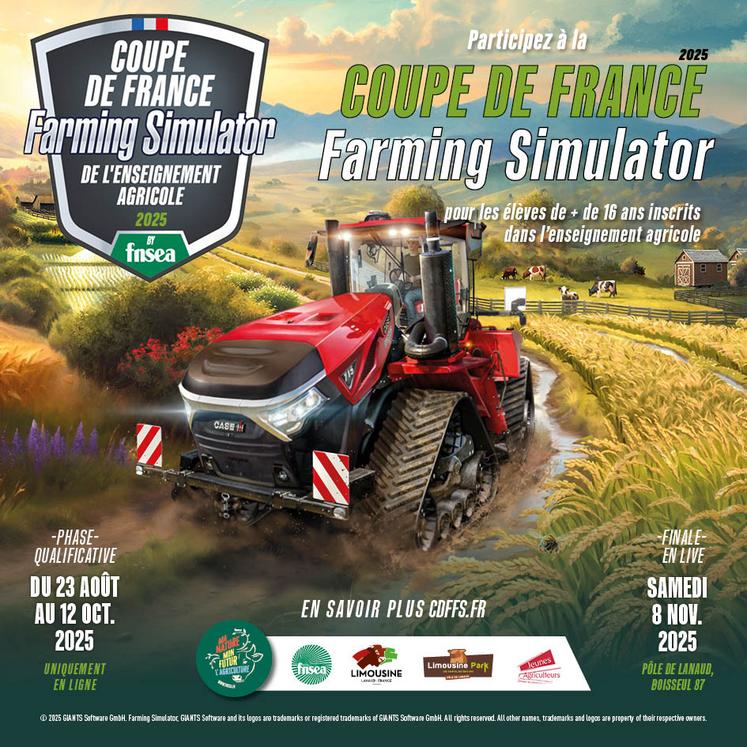 Coupe de France Farming Simulator deuxième édition enseignement agricole