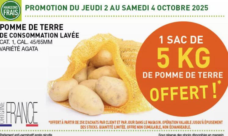 Mangeons Frais pommes de terre offre promotionnelle