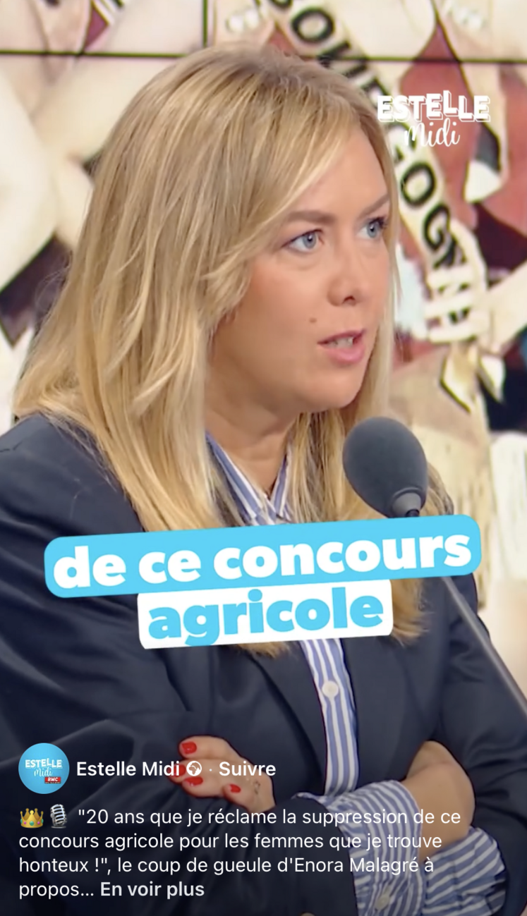 Miss France concours agricole Enora Malagré Estelle Midi sur RMC