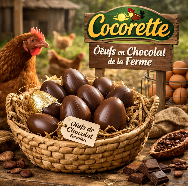 oeufs de poules en chocolat 1er avril Cocorette