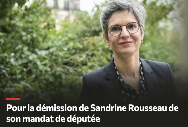 pétition démission Sandrine Rousseau