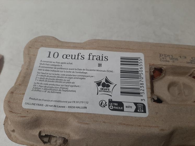 numérotation oeufs