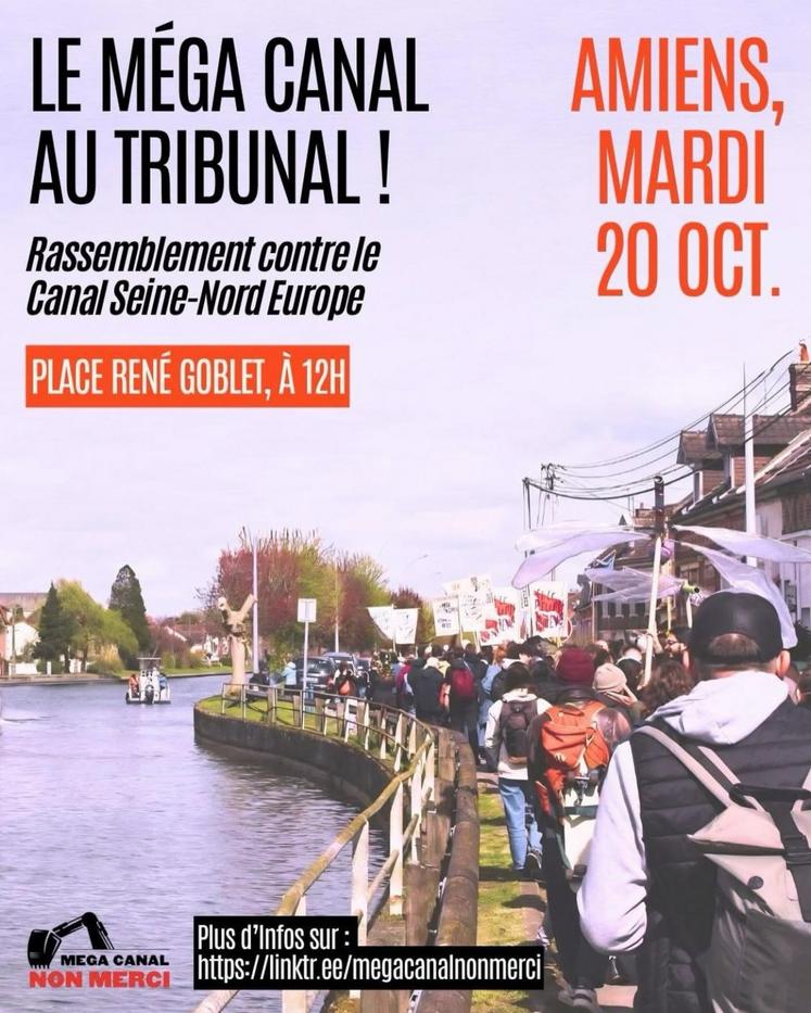 manifestation Amiens tribunal administratif Méga Canal Non Merci