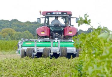 Le broyeur de fanes Agronomic peut être équipé d’un système de traitement sur le boxeur. Cette association permet de réduire la dose d’application de 50 %.