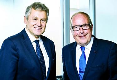 De gauche à droite : Thierry Blandinières, directeur général d’InVivo, et Philippe Mangin, président d’InVivo.