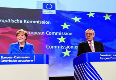 Angela Merkel et Jean-Claude Juncker, président de la Commission européenne.