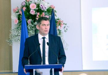 Paul Auffray, président de la Fédération nationale porcine (FNP), le 14 juin, à Saint-Quay-Portrieux (22).