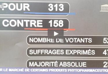 Résultats du vote du projet de loi ré-autorisant temporairement l'utilisation des néonicotinoïdes pour la betterave, le 6 octobre, à l'Assemblée Nationale.