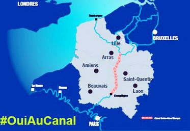 Le canal à grand gabarit reliera Compiègne (60) à Aubencheul-au-Bac (59) et permettra de doubler les trafics fluviaux français. 