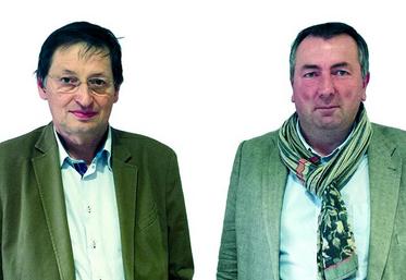Christophe Dusannier (à droite) et Jean-Michel Serres, respectivement président de l’Urgpp et d’Interporc Nord-Picardie