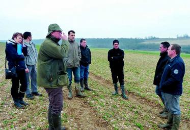 Michel Randjia (au premier plan) a organisé une visite sur le terrain.