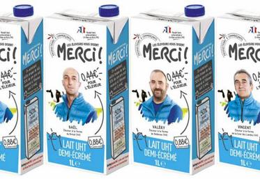 « Les éleveurs vous disent MERCI ! », la nouvelle brique de lait responsable d'Intermarché.