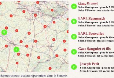 Quelques exemples d’erreurs qui s’étaient glissées dans la cartographie mise en ligne sur le site internet de Greanpeace France. Ce lundi, la recherche par commune était supprimée, et l’ONG présentait ses excuses aux agriculteurs qui sont apparus par erreur.