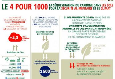 L’agriculture, comme l’ensemble des secteurs à émissions diffuses, devra participer à l’effort de stockage de carbone 
dans le sol, dans le cadre des objectifs de réduction de gaz à effet de serre de l’UE à l’horizon 2030.