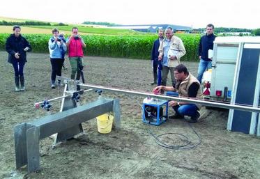 Démonstration de l’efficacité des buses à air d’injection utilisés lors des traitements.