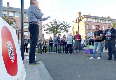 Une cinquantaine de personne a soutenu le mouvement, vendredi 5 octobre, à Abbeville..