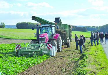 Démonstration des arrachages de betteraves en chantier décomposé avec la dernière née des établissements Franquet.