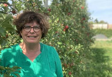Céline Montaigne bichonne son verger depuis 2018 : taille l’hiver, éclaircissage manuel au printemps, récolte l’automne, vente… 