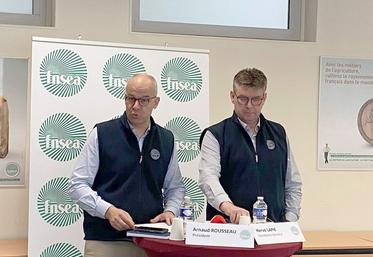 Arnaud Rousseau, président de la FNSEA et Hervé Lapie, le secrétaire général de la FNSEA.