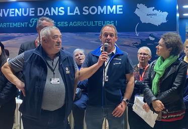 Laurent Grocol et Stéphane Leullier ont été mis à l’honneur lors de l’inauguration du stand du département de la Somme. 