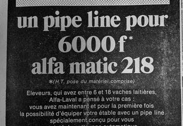 L’Alfa-Matic 218 d’Alfa-Laval représentait une évolution considérable pour la traite.
