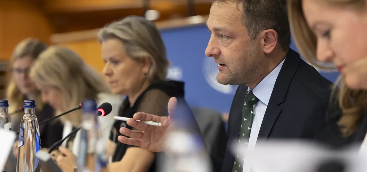 Christophe Hansen, commissaire européen à l'Agriculture, au Parlement européen