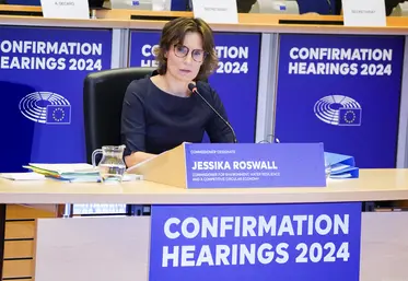 Audition au Parlemen européen de la commissaire désignée à l'Environnement, Jessika Roswall