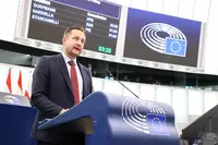 Le commissaire européen à l'Agriculture, Christophe Hansen, au Parlement européen