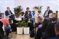 La ministre française de l'Agriculture Annie Genevard intervient au Global food forum