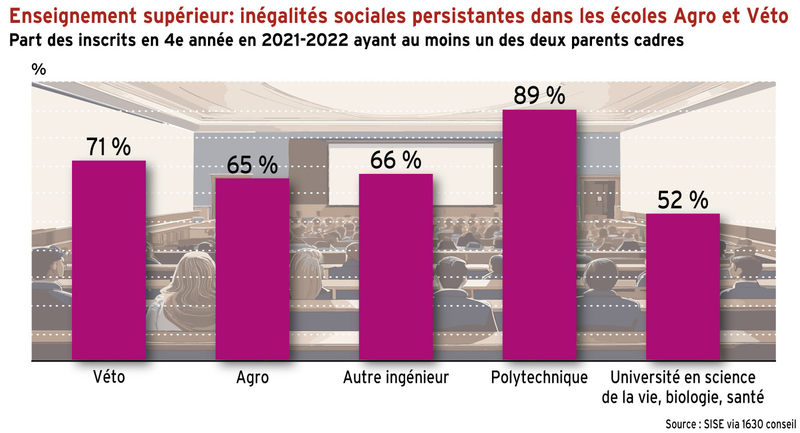 Enseignement supérieur : inégalités sociales persistantes dans les écoles agro et véto