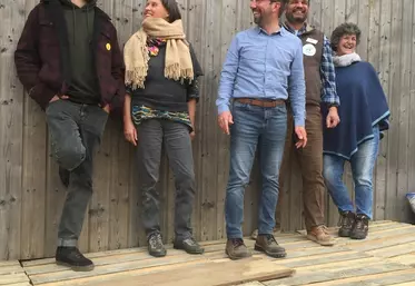 De gauche à droite : Thomas Gibert, Laurence Marandola, Nicolas Girod, Paul Reder, Véronique Marchesseau