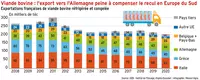 Viande bovine : l’export vers l’Allemagne peine à compenser le recul en Europe du Sud