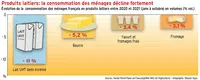 Produits laitiers : la consommation des ménages décline fortement