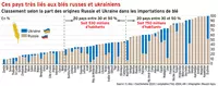 Ces pays très liés aux blés russes et ukrainiens