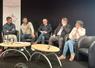 Yvonnic Rousselière (IFIP), Lucas Bernier, Dany Bricaud (Crédit Agricole Atlantique-Vendée), Arnaud Lebouvier (Crédit Mutuel Maine-Anjou, Basse-Normandie) et Florence Desillière (Conseil régional des Pays de la Loire) ont participé à la table ronde sur le financement des bâtiments porcins du futur.