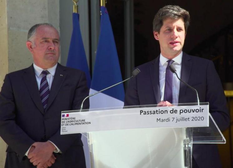 La passation de pouvoir entre Didier Guillaume et Julien Denormandie a eu lieu mardi matin.