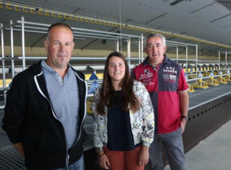 Les trois associés du Gaec (de gauche à droite) : Olivier Chevris, Mathilde et Christophe Maignan.