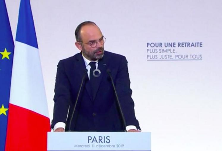 Le Premier ministre Édouard Philippe lors de la présentation du projet de réforme du système des retraites.