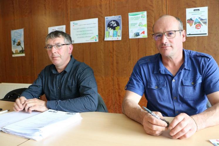 Jérôme Landais, président de la Fdsea de la Mayenne, et Stéphane Loupy, secrétaire général du syndicat majoritaire.