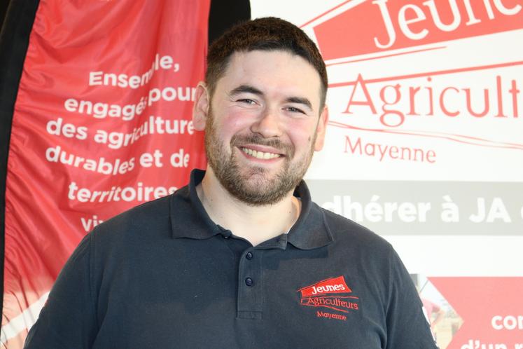 Erwan Pineau, nouveau président des Jeunes Agriculteurs de la Mayenne.