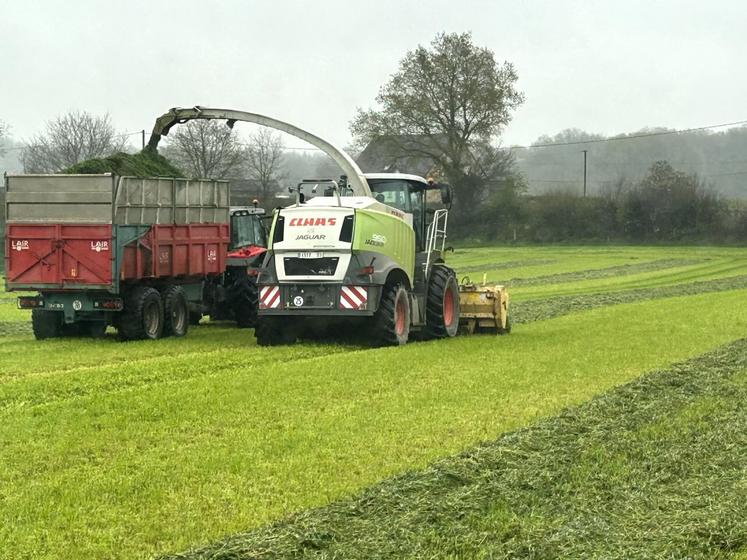 L'humidité est venue perturber l'ensilage du vendredi.