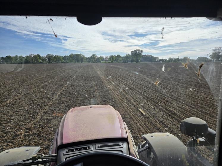 "Mes maïs commencent à lever aujourd'hui", constatait Mickaël Guilloux en milieu de semaine, une douzaine de jours après le début de ses semis. 