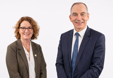 Sylvie Le Dilly et Pascal Loiseau, présidente et directeur général de Groupama Centre Manche.