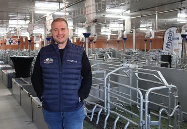 Flavien Guesnerie, gérant de l'EARL Mauperthuis à Méral. Le temps de réaliser toutes les démarches administratives, la famille Guesnerie a pu présenter le fruit de son chantier de restructuration lors d'une journée portes ouvertes, organisée le jeudi 7 mai 2026.