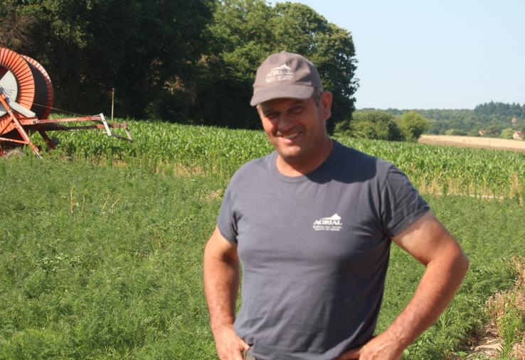 Jérôme Porte cultive 2,5 ha de carottes pour Agrial.