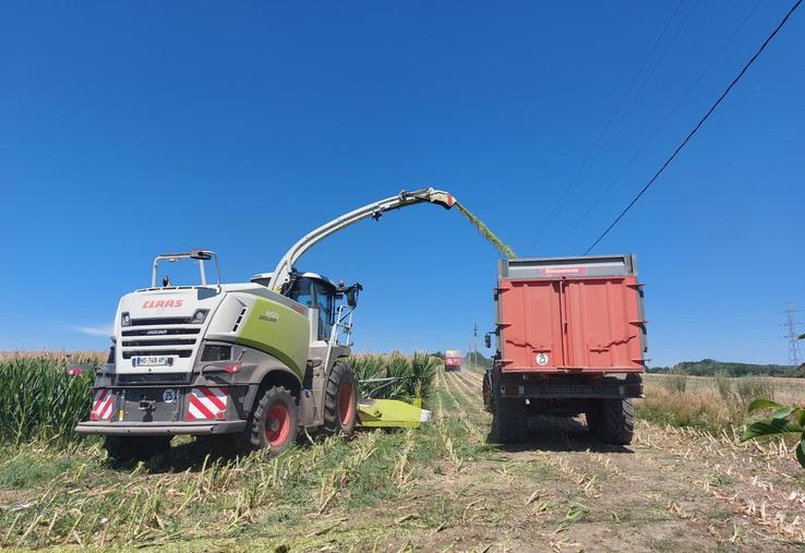 Le chantier a été réalisé par l'ensileuse de la Cuma de Bouloire.