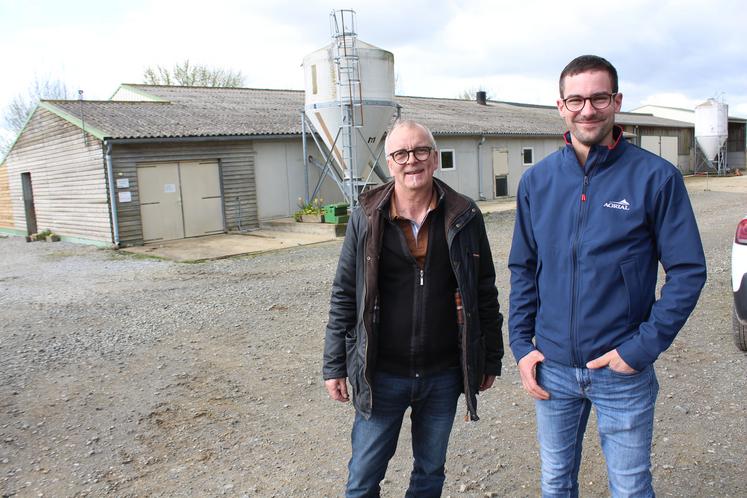 Florian Hérisson à dr. et son conseiller Agrial Eric Janvier.